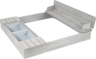 roba 456031GA, roba Sandkasten 'Outdoor +' grau lasiert, inkl. aufklappbare Sitzbank
