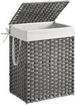 SONGMICS W&auml;schekorb, W&auml;schesammler 90 L, W&auml;schebox aus synthetischem Rattan, mit