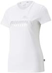 PUMA Damen ESS+ Metallic Logo Tee T-Shirt, wei&szlig;, S