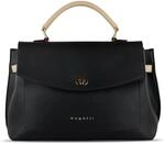bugatti Ella Stadttasche, Kunstleder Tasche, Damenhandtasche Schultertasche, schwarz