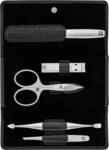 ZWILLING Manik&uuml;re-Set (5 teilig, Druckknopf Etui, Nappaleder, Pedik&uuml;re, mit...
