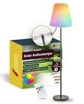 SCHWAIGER Solar Au&szlig;enlampe mit Lautsprecher I 1,5 m LED-Stehleuchte f&uuml;r drau&szlig;en I
