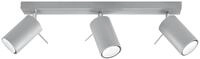 SOLLUX lighting Deckenlampe Deckenleuchte Deckenstrahler Stahl 3 Flammig Grau RING