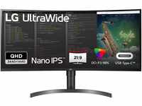 LG UltraWide Curved QHD Monitor 35WN75C-B 89 cm - 35 Zoll, VA-Panel, HDR10, AMD