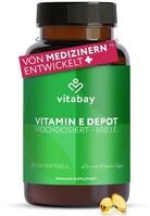 Vitabay Vitamin E 600 I.E. Depot &ndash; 200 vegane Softgel Kapseln | nat&uuml;rliches