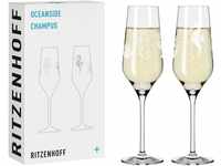 RITZENHOFF 3851001 Champagnerglas 250 ml – 2er Set Serie Oceanside Nr. 1 – 2