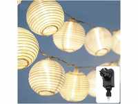 CozyHome Lampions Lichterkette außen strombetrieben - 20 Lampion LEDs & 7...