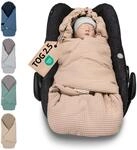 ULLENBOOM Einschlagdecke Babyschale &ndash; Ideal f&uuml;r Herbst und Winter, Oeko-TEX