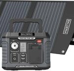 BALDERIA Power Set PPS300-SP120: LiFePO4-Akku Powerstation mit Solarpanel 120W,