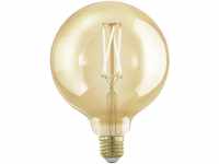 EGLO E27 LED Lampe dimmbar, Golden Vintage Deko Glühbirne, Retro Globe Leuchtmittel,
