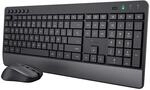 Trust Trezo Wireless Spanische QWERTY Tastatur und Maus, Langlebiges Design, leise