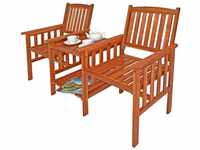 Casaria® Gartenbank Holz Wetterfest Tisch Ablage 320kg Belastbar Garten Balkon