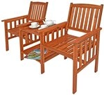 Casaria&reg; Gartenbank Wetterfest Holz mit Tisch 2 Sitzer Holzbank 320kg Belastbar