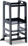 hauck Learn N Explore, Black - Mitwachsender Kinder Lernturm ab 1 Jahre bis 40 kg,