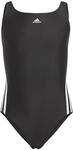 adidas, 3-Stripes, Badeanzug, Schwarz-Weiss, 7-8A, M&auml;dchen