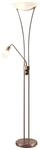 Lindby Stehlampe, Deckenfluter verstellbarer Lesearm Standleuchte Glas Metall 2x E27