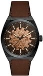 Fossil Everett Uhr f&uuml;r Herren, Automatik-Dreizeigerwerk mit Edelstahl- oder