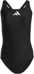 adidas Damen 3 Bar Logo Swimsuit, Black / White, 38