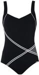 Sunflair Damen Schalen Einteiler 72083, Gestreift, Gr. 40D, Schwarz (schwarz 5)