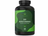 Bio Gerstengras - 360 Kapseln (500mg) - 3.000mg hochdosiert pro Tagesdosis -