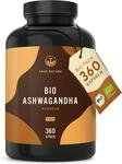 Bio Ashwagandha - 360 Kapseln - hochdosierte 2600mg - ayurvedische Ern&auml;hrung -