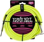 Ernie Ball Geflochtenes Instrumentenkabel Gerade/Winkel 5,48 m - Neon Gelb
