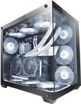 Mars Gaming MCV4 Schwarz, Custom XXL E-ATX Gaming Tower, Rahmenloses Front und