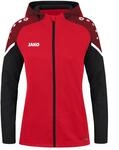 JAKO Damen Kapuzenjacke Performance, Rot/Schwarz, 42