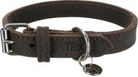 TRIXIE Halsband voor Hond Rustic vetleer donkerbruin 27-34x1,8 cm