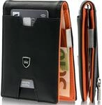 Kronenschein&reg; Slim Wallet mit M&uuml;nzfach RFID Schutz - Mini Geldb&ouml;rse Herren