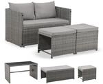 Juskys 2in1 Polyrattan Relax Gartenm&ouml;bel Set Jamaika - Tisch, Gartenlounge...