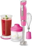 SENCOR Hand-Stabmixer mit 6 Klingen aus Titan/Ice Crash, Rosa