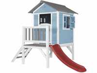 AXI Spielhaus Beach Lodge XL in Blau mit Rutsche in Rot | Stelzenhaus aus FSC...