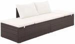 vidaXL Sonnenliege Poly Rattan Braun Gartenliege Liegestuhl Relaxliege Liege