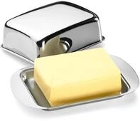 Tescoma Butterdose Edelstahl f&uuml;r 250g Butter mit handlichen gro&szlig;en Griffen | f&uuml;r