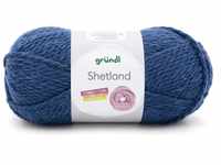 Gründl Shetland Handstrickgarn, Wolle, Blau, 1 x 100 g