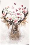 REINDERS Poster, Hirsch in Blumen, Schlafzimmer, Poster, Wanddeko, Room Decor,
