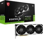 MSI GeForce RTX 4070 Ventus 3X 12G OC Grafikkarte - RTX 4070 GPU, 12GB GDDR6X
