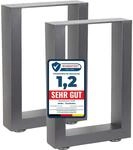 Melko 2er Set Tischkufen aus Vierkantprofilen 30 x 43 cm Tischuntergestell Tischbeine
