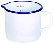 Kr&uuml;ger Emaille Milchtopf Husum &Oslash; 12 cm (1,0 L) | Induktion | Mit Ausguss