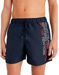 Tommy Hilfiger Badeshorts Schrift-Print Ziern&auml;hte Nachtblau