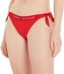 Tommy Hilfiger Damen Bikinihose Seitliche Schn&uuml;rung Side Tie Cheeky Sport, Rot