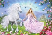 Schmidt Spiele 55565 - Prinzessin der Einh&ouml;rner, 100 Teile Puzzle, Rosa