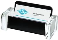 Wedo 0604401 Visitenkartenhalter Acryl glasklar schwarz Exclusiv