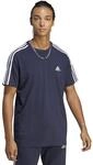 adidas Herren Essentials Single Jersey 3-Stripes Tee, Legend Ink / White, S