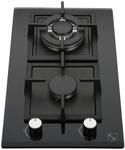 K&H Domino 2 Zonen Glas Gaskochfeld 30cm Wok Brenner Erdgas Autark Eigebaut mit