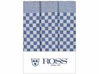Ross 3er Pack Baumwoll-Geschirrtücher Gebild blau 45x65 cm