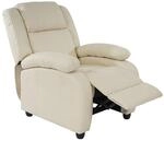 Mendler Fernsehsessel Relaxsessel Liege Sessel Lincoln, Kunstleder - Creme