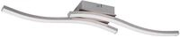 Reality Leuchten LED Deckenleuchte Route R62472407, Metall Nickel matt, Kunststoff