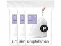 simplehuman CW0263 Code P passgenaue Müllbeutel, 50-60 Liters, 3 x Packung mit...